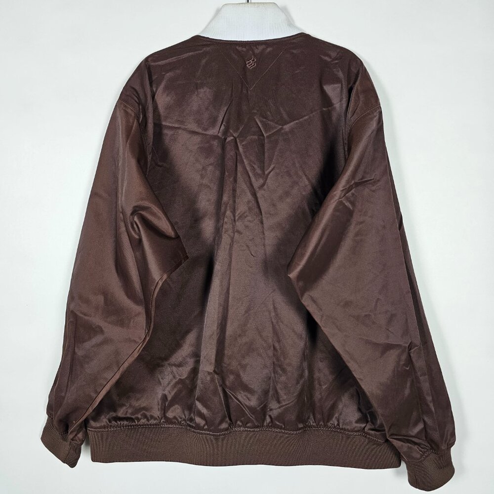 Rocawewar Y2K Hip Hop Rap Mens 3XL Long Sleeve Brown Snap Jacket - Picture 2 of 12